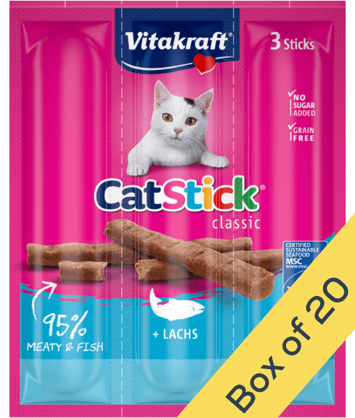 Vitakraft - CatStick, 3 Classic Soft Sticks With Salmon - 18g