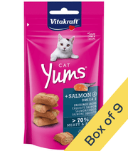 Vitakraft - Cat Yums, Soft Bites With Salmon and Omega 3 For Skin and Coat Support - 40g