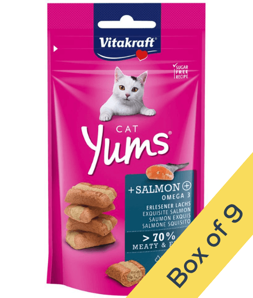 Vitakraft - Cat Yums, Soft Bites With Salmon and Omega 3 For Skin and Coat Support - 40g