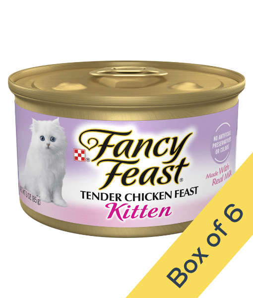 Purina - Fancy Feast, Kitten Wet Cat Food, Classic Paté With Grilled Chicken - 5+1 Free Cans x 85g