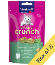 Vitakraft - Crispy Crunch, Healthy Crunchy Bites With Healthy Peppermint For Dental and Hairball Care - 60g