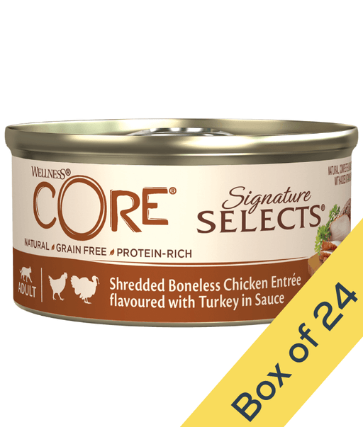 Wellness CORE Signature Selects Shredded Boneless Chicken Entree Flavored With Turkey In Sauce 79g