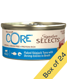 Wellness CORE Signature Selects Flaked Skipjack Tuna With Shrimp Entree In Broth 79g
