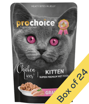 Prochoice - Kitten Meaty Bites With Chicken & Liver In Jelly 85g