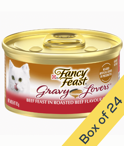 Purina - Fancy Feast Gravy Lovers Beef Feast in Roasted Beef Flavour in Gravy Gourmet Cat Food 85g can