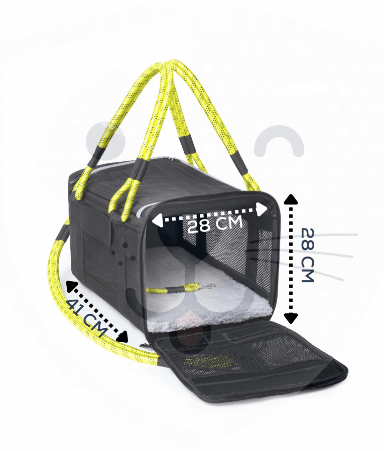 M-Pets - Remix Travel Carrier 2 In 1 With Leash/shoulder Belt - Black & Yellow L41 x W28 x H28 cm