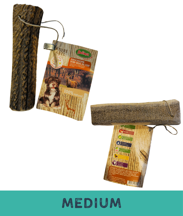 Bubimex - Natural Deer, Easy Antler for Dogs – Split Chew, For Medium and Large Breeds