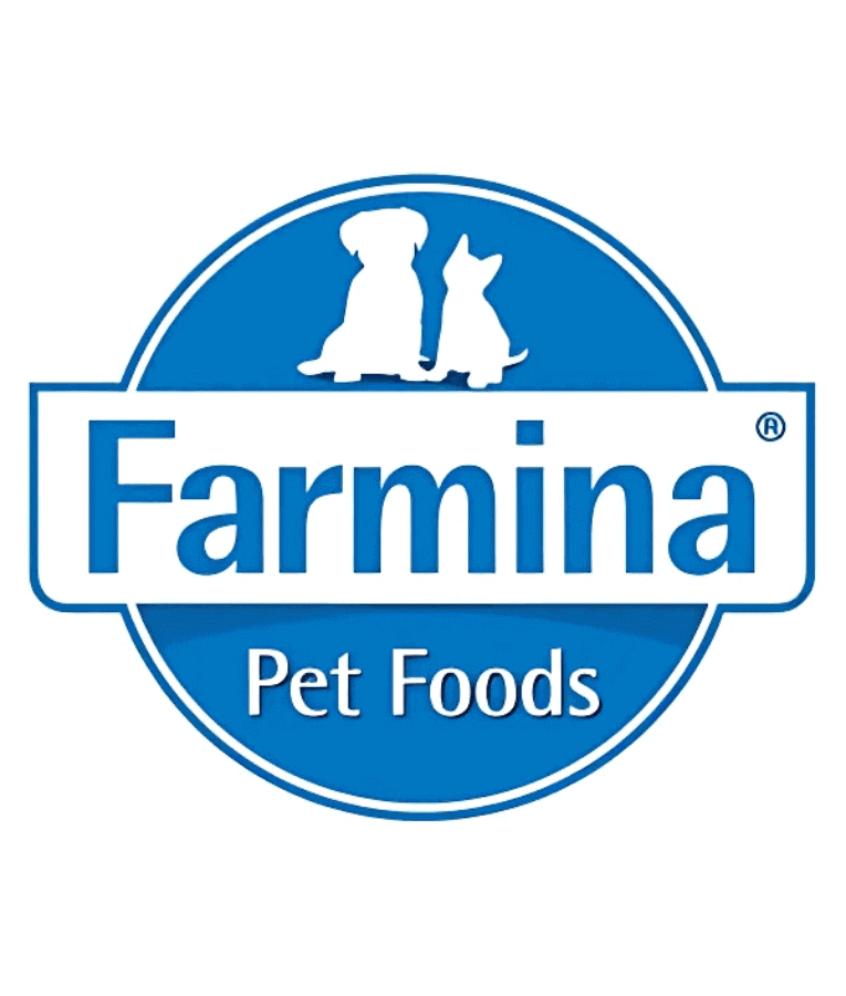 Farmina Pet Foods logo featuring a dog and a cat, representing premium cat food for pets.