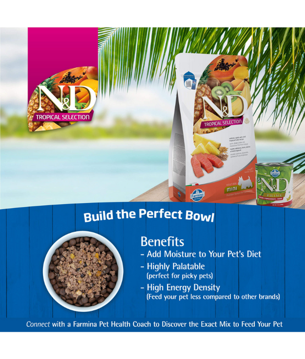 Farmina - N&D Tropical Selection, Pork and Tropical Fruits Adult Dry Dog Food For Medium & Maxi Breeds 10kg