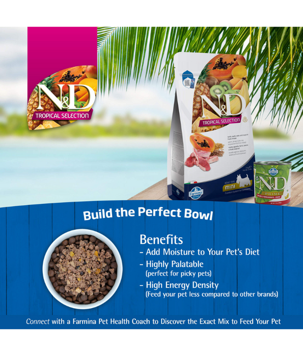Farmina - N&D Tropical Selection, Dry Dog Food - Lamb, Spelt, Oats & Tropical Fruits Puppy Medium & Maxi 10kg