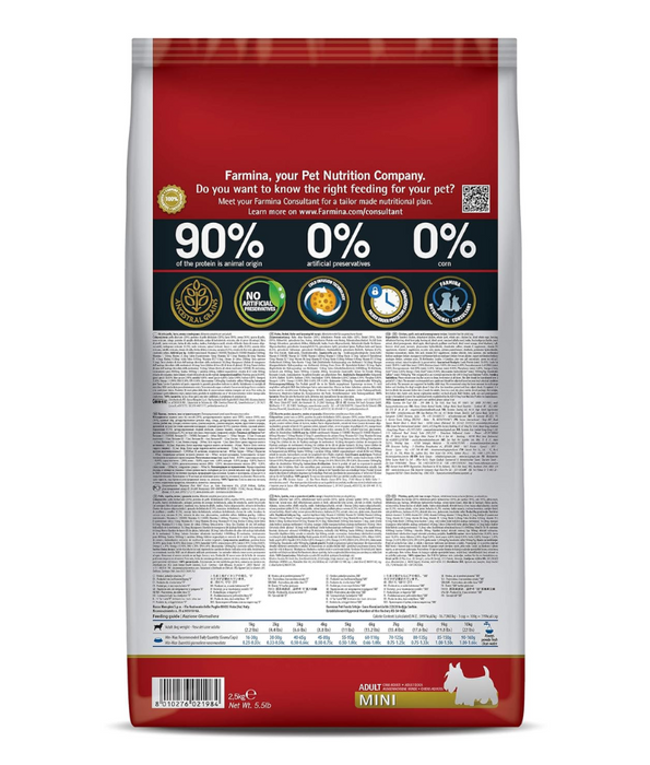 Farmina - N&D Ancestral Grain, Chicken and Pomegranate Adult Dry Dog Food For Mini and Small Breeds 2.5kg
