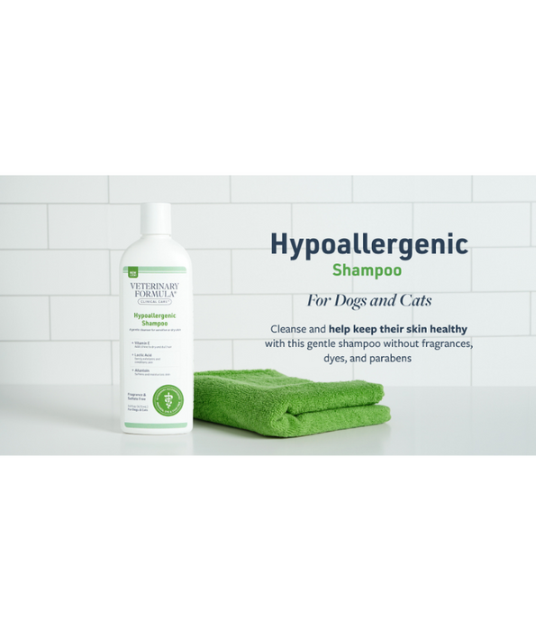 Synergy Labs - Veterinary Formula Clinical Care Hypoallergenic Shampoo for Dogs and Cats Fragrance-Free Pet Shampoo for Allergies