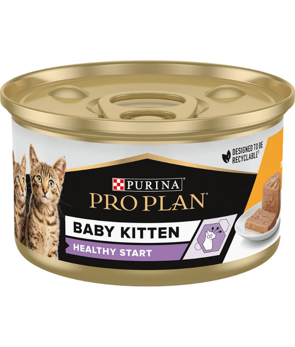 Purina - Pro Plan, Baby Kitten Wet Cat Food, Healthy Start Mousse, Rich in Chicken - 85g