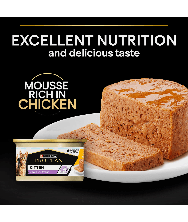 Purina - Pro Plan, Baby Kitten Wet Cat Food, Healthy Start Mousse, Rich in Chicken - 85g