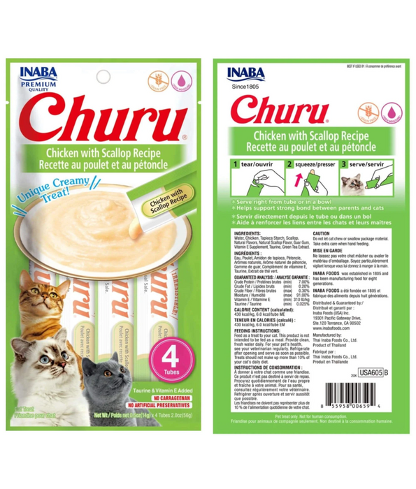 Inaba - Churu Chicken with Scallop 4 Tubes