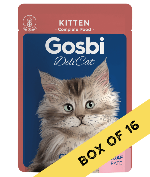 Gosbi - DeliCat, Chicken and Lamb Sterilized Complete Kitten Wet Cat Food – Loaf Pâté, Grain-Free, Calorie-Control – 70g