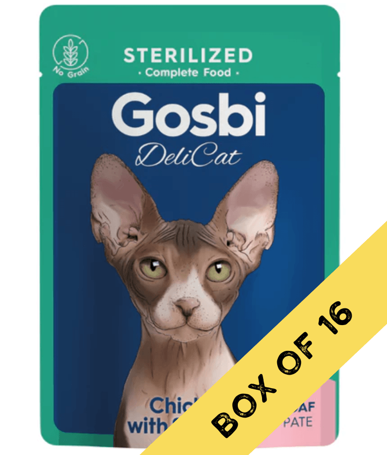 Gosbi - DeliCat, Chicken and Shrimp Sterilized Complete Adult Wet Cat Food – Loaf Pâté, Grain-Free, Low-Calorie – 70g