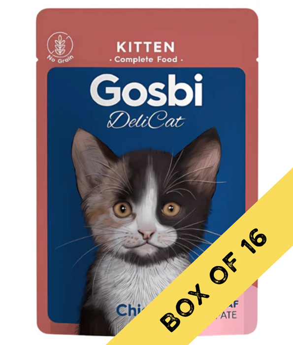 Gosbi - DeliCat, Chicken Kitten Complete Wet Cat Food – Loaf Pâté, Grain-Free, Energy-Rich – 70g