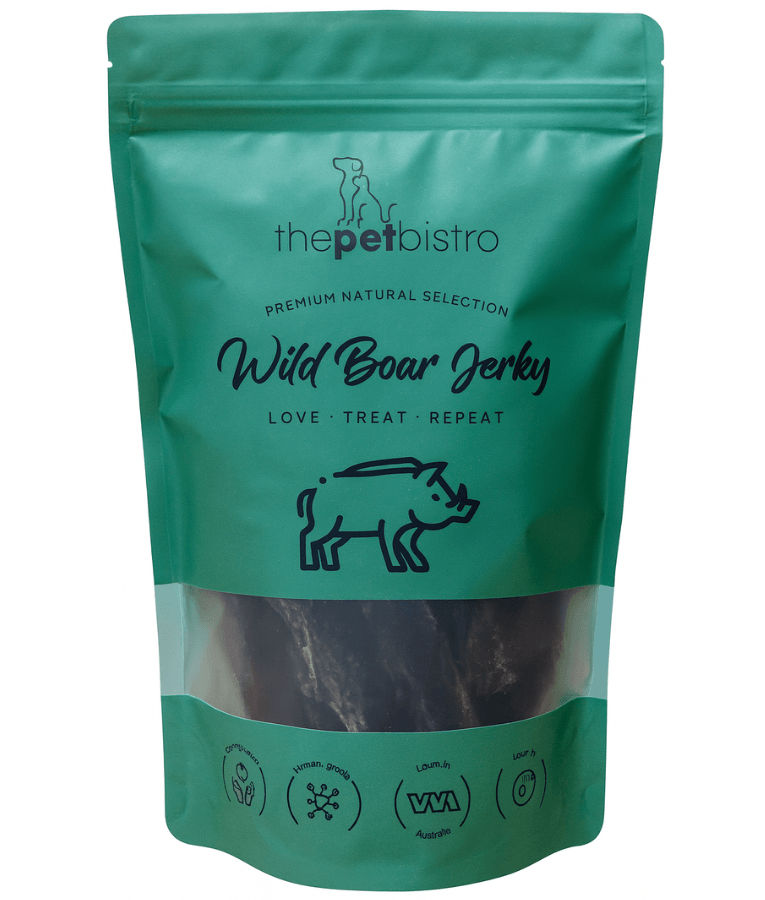 The Pet Bistro – Dehydrated Wild Boar Jerky, Hypoallergenic Single Protein – 100g
