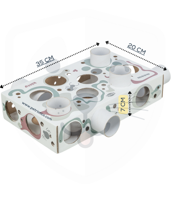 Trixie - Paws’n’Treats Box, Interactive Cat Puzzle Toy with Push-In Tubes - 35 × 7 × 20 cm