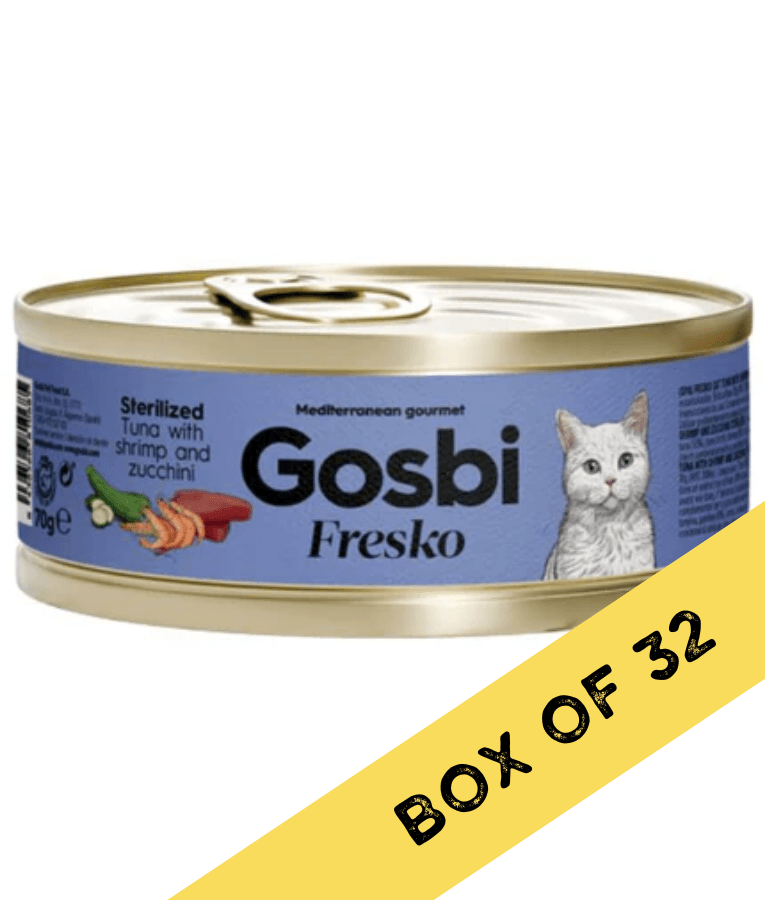Gosbi - Fresko, Tuna with Shrimp and Zucchini, Sterilized Complementary Adult Wet Cat Food – 70g