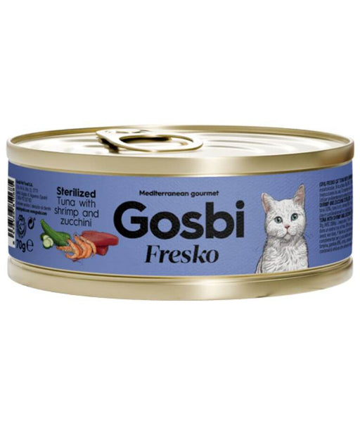 Gosbi - Fresko, Tuna with Shrimp and Zucchini, Sterilized Complementary Adult Wet Cat Food – 70g