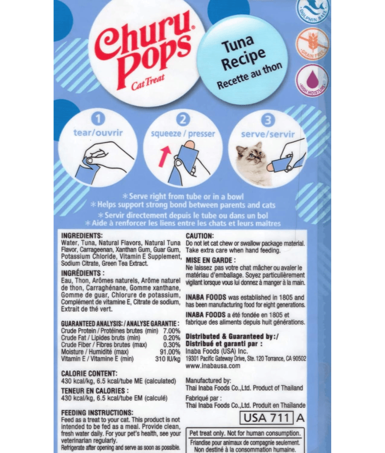 Inaba - Churu Pops Tuna 4 Tubes 60g
