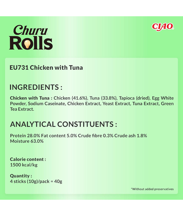 Inaba - Churu Rolls - Tuna 4 Sticks