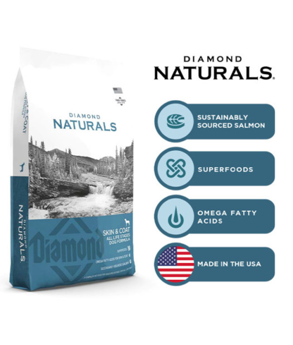 Diamond Naturals - Skin & Coat, For Medium and Large Breeds, All Life Stages Dry Dog Food,  With Salmon - 2Kg, 15Kg