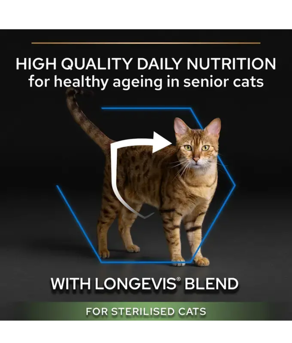 Purina - Pro Plan, Sterilised Senior 7+ Cat Dry Food, LONGEVIS, Turkey - 1.5 kg