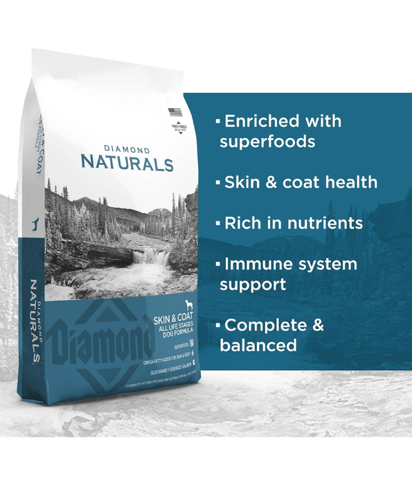 Diamond Naturals - Skin & Coat, For Medium and Large Breeds, All Life Stages Dry Dog Food,  With Salmon - 2Kg, 15Kg