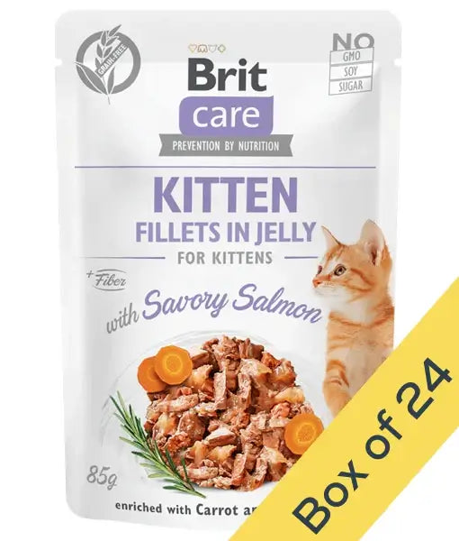 Brit Care - Savory Salmon Fillets in Jelly, Grain-Free, Kitten Wet Cat Food - 85g