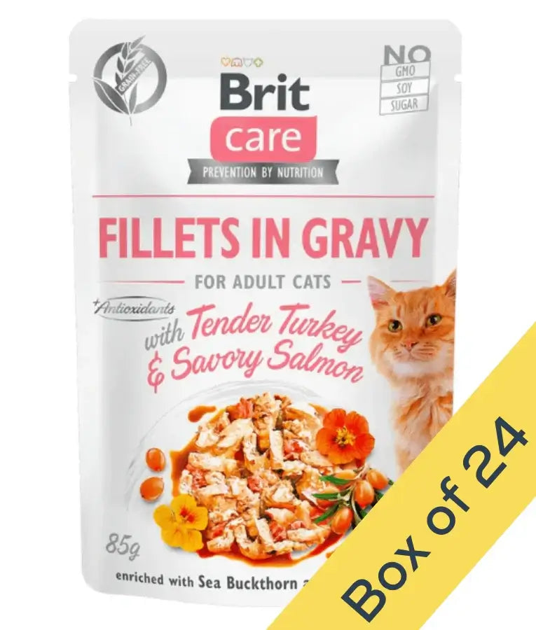Brit Care - Tender Turkey & Savory Salmon Fillets in Gravy, Urinary Support, Adult Wet Cat Food - 85g
