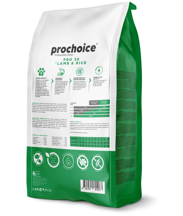 Prochoice - Pro 36 Lamb & Rice Hypoallergenic For Adult Cats 2kg-15kg