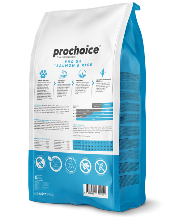 Prochoice - Pro 34 Salmon & Rice Hypoallergenic For Adult Cats 2kg-15kg
