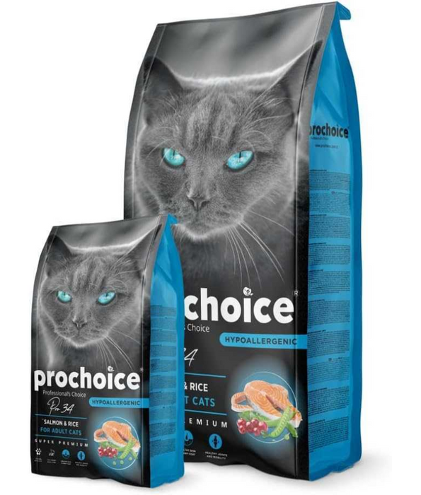 Prochoice - Pro 34 Salmon & Rice Hypoallergenic For Adult Cats 2kg-15kg