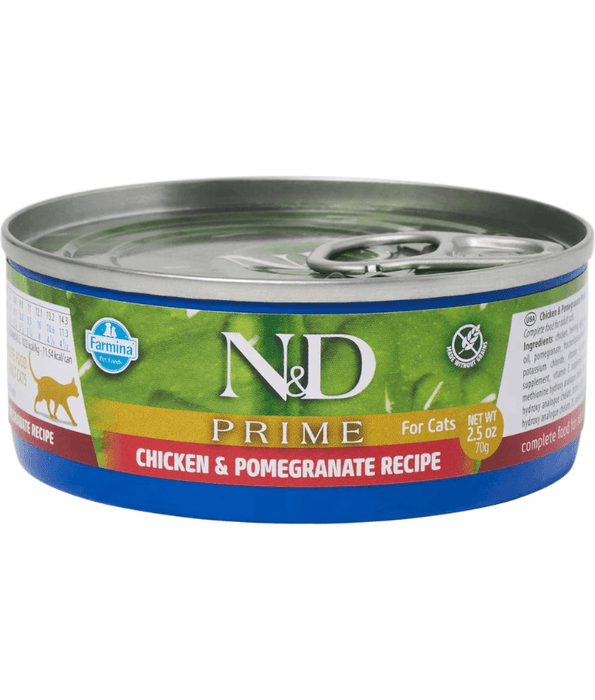Farmina - N&D Prime, Chicken and Pomegranate Grain Free Adult Wet Cat Food In Broth 70g