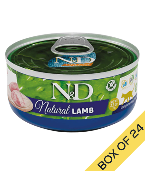 Farmina - N&D Natural, Lamb Grain Free Wet Adult Cat Food Pate in Broth 70g