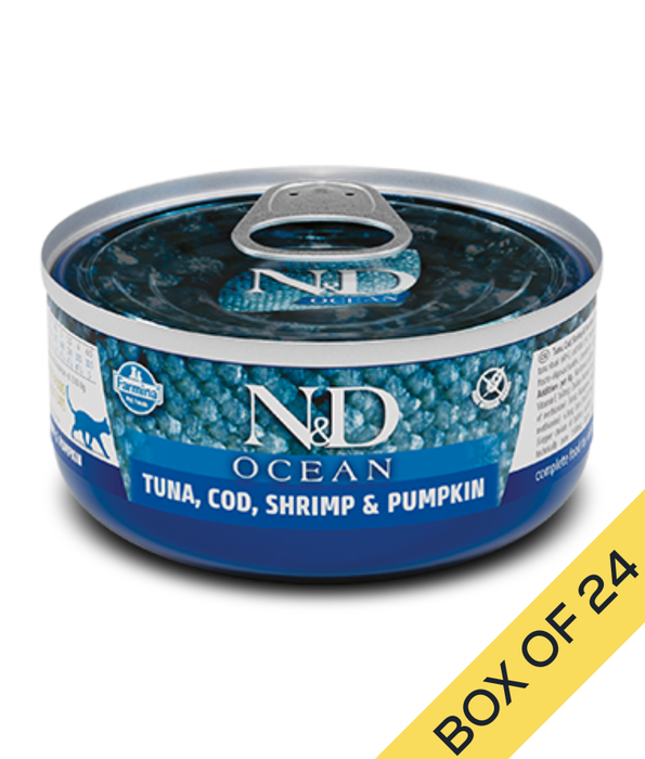 Farmina N&D Ocean, Tuna, Sardines, & Shrimps Grain Free Adult Wet Cat Food In Broth 70g