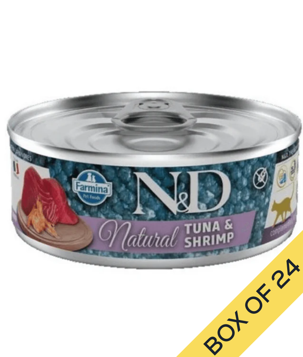 Farmina - N&D Natural, Tuna and Shrimp Grain Free Adult Wet Cat Food In Broth 70g