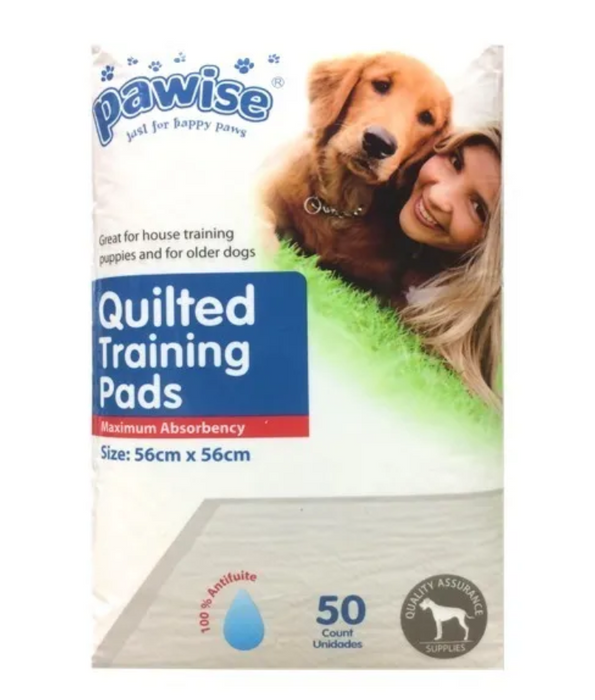 Pawise Quilted Training Pads – Leak-Proof House Training Pads for Puppies & Older Dogs (14-100 pack, Multiple Sizes)