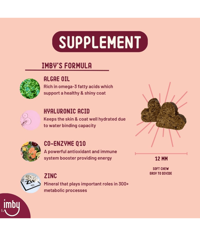 Imby - Skin Health Supplement, Reduces Shedding, Itching & Dry Skin - 90 Soft Chews