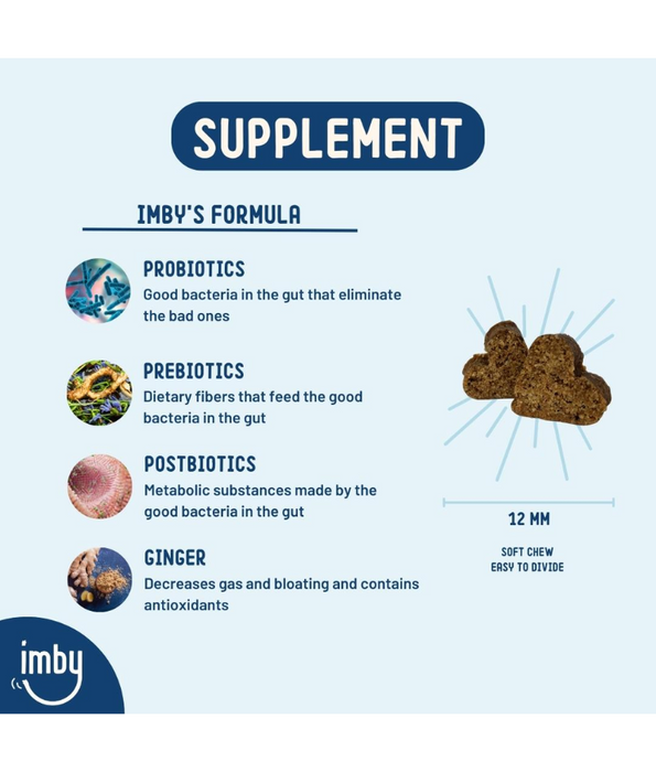 Imby – Probiotics Supplement, Improves Digestion, Reduces Gas & Supports Healthy Poops – 90 Soft Chews