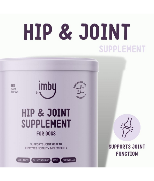 Imby – Hip & Joint Supplement, Glucosamine, Collagen– Supports Mobility & Joint Health – 90 Soft Chews