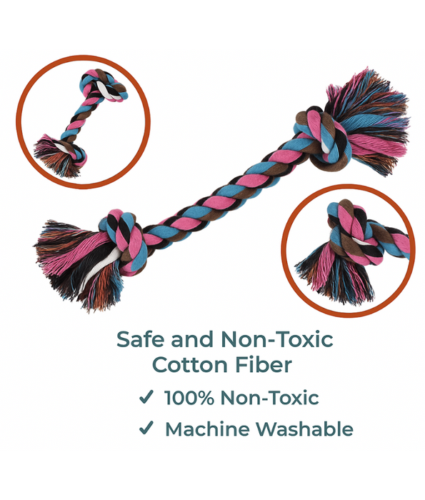 Duvo Knotted Cotton Rope Dog Toy Multicolored ( S-M-L-XL)