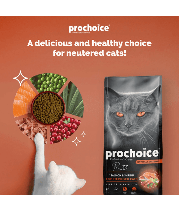 Prochoice - Pro 33 Salmon & Shrimp Sterilized Hypoallergenic 2kg-15kg