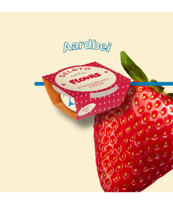 Gosbi - Flowis Gelato, Strawberry Flavor, Frozen Dog Treat for All Dogs - 40g