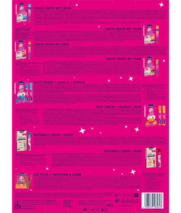 Vitakraft - Advent Calendar for Cats 2025, Premium Christmas Cat Treat Calendar - 24 Daily Snacks