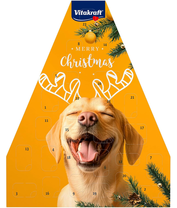 Vitakraft - Advent Calendar for Dogs 2025, Premium Christmas Dog Treat Calendar - 24 Daily Snacks