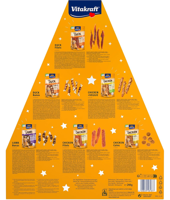 Vitakraft - Advent Calendar for Dogs 2025, Premium Christmas Dog Treat Calendar - 24 Daily Snacks